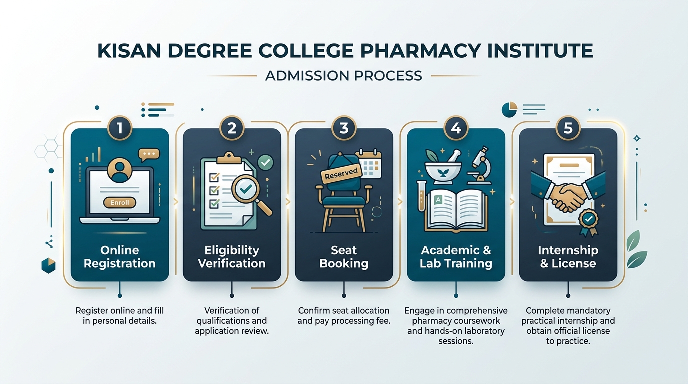 Kisan Degree College 5-Step Admission Process Infographic